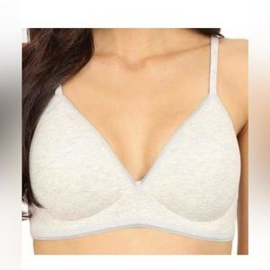 On Gossamer Women's Cabana Cotton Lounge Wirefree Bra Heather Grey NWT New